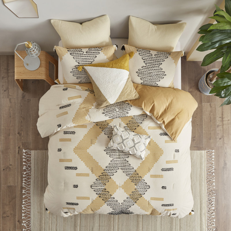 King Gray Cotton Down Alternative Reversible Comforter Set