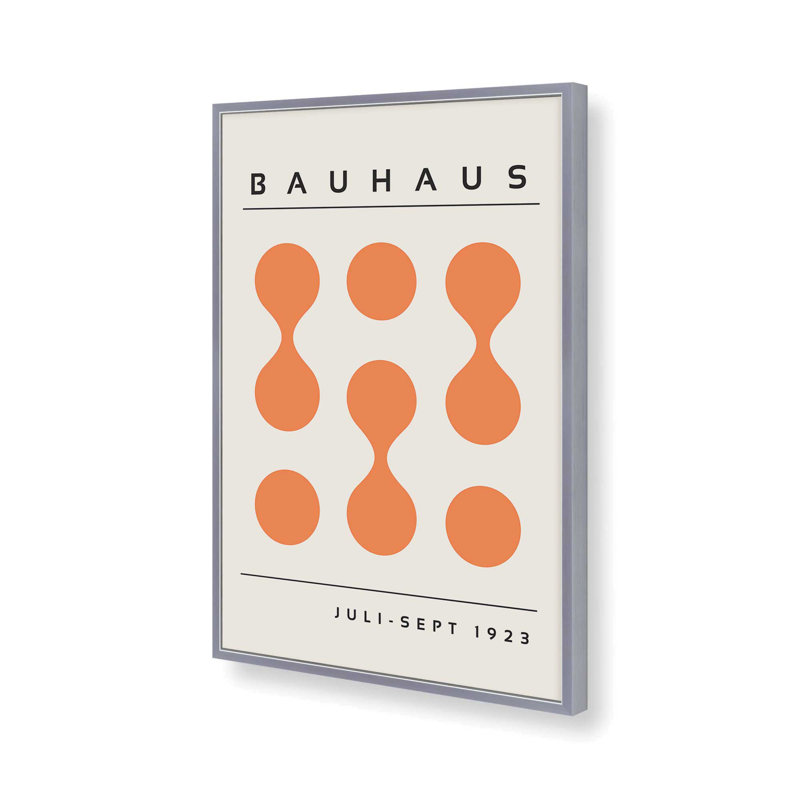 Orange Bauhaus, impression encadrée, Reproduction encadrée sans passe-partout, Chrome poli