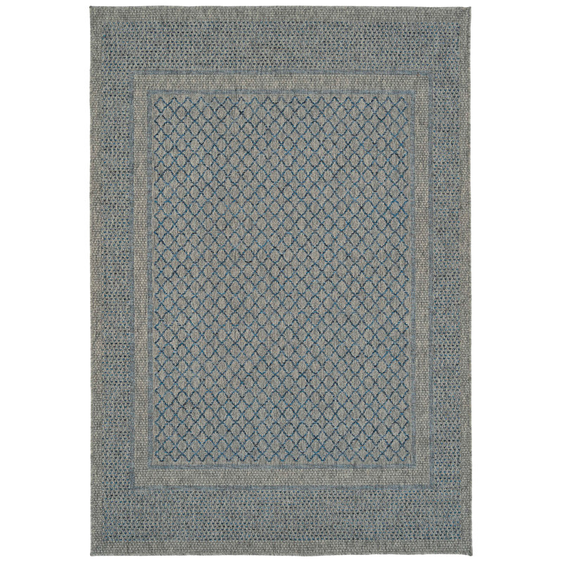 Modern Transitional Geometric Southwestern Textured High-Low Cut & Loop Area Rug, Rectangle 5'3" x 7'6"