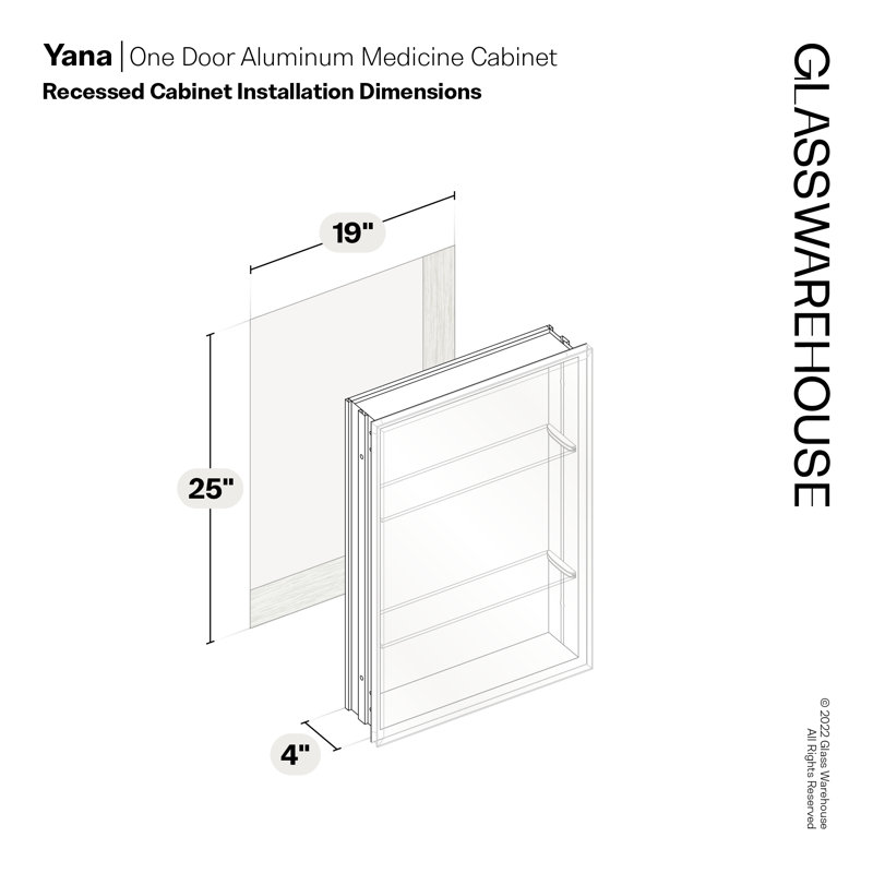 One Door Aluminum Medicine Cabinet