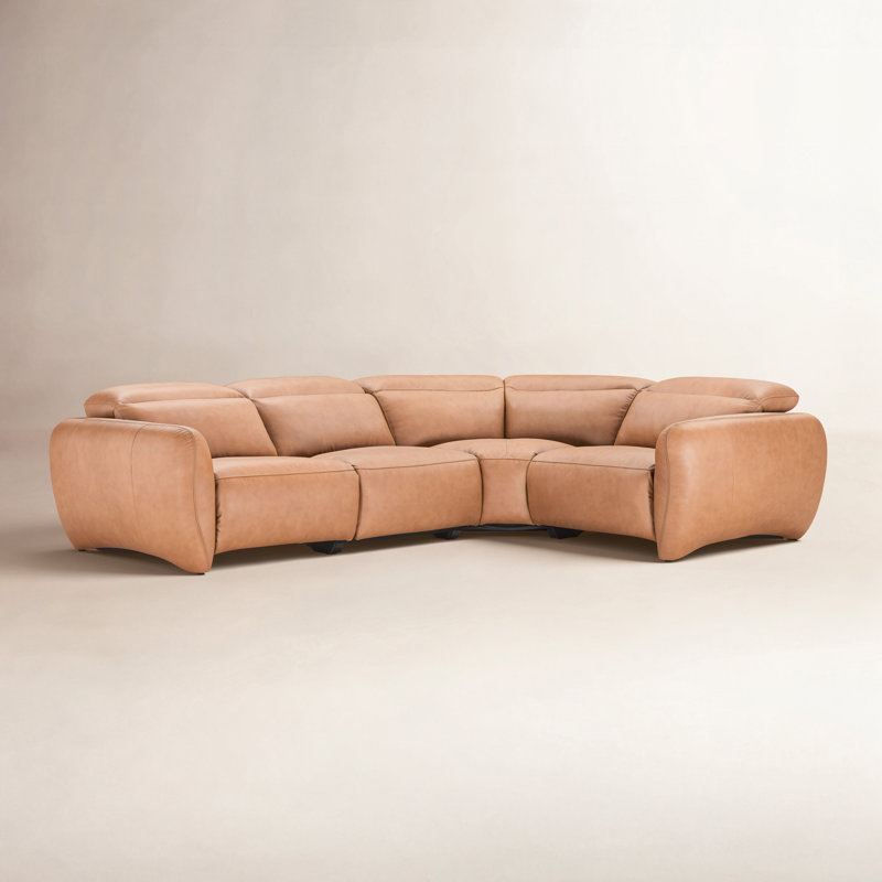 Astro 4-piece Genuine Leather Power Reclining Sectional