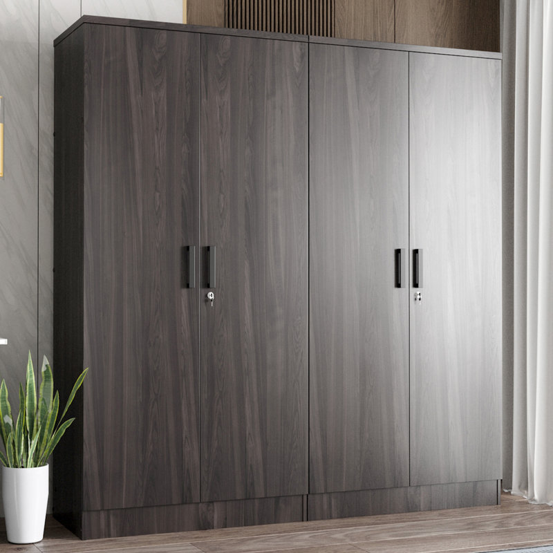Double Wardrobe With 4 Slim Door!, Tobacco