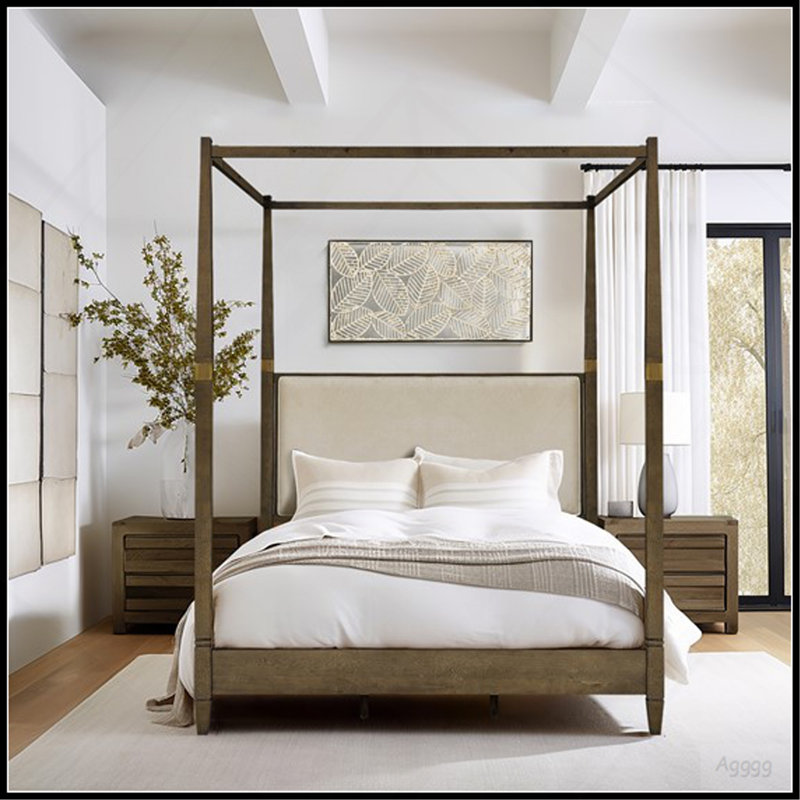 Canopy Bed Queen Brown See below