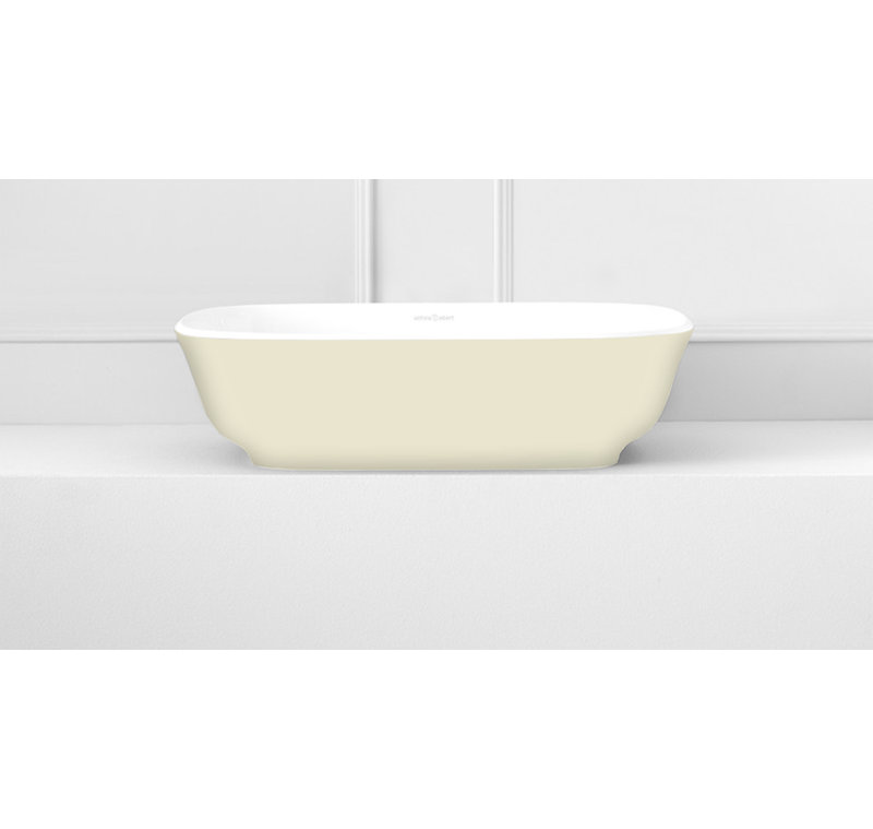 Victoria + Albert Amiata 16.25'' Gloss White/Matte Oyster White Volcanic Limestone Rectangular Bathroom Sink