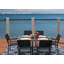 Table de salle à manger rectangulaire Kozyard Coolmen pour terrasse ou intérieur, 149,6 cm (L) x 90,4 cm (l), plateau stratifié imitation bois, brun, pour 6 personnes, idéale pour véranda, balcon ou jardin.-13969416-13969417