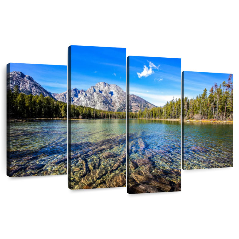 Lac devant Grand Teton, H 32 po x l 52 po
