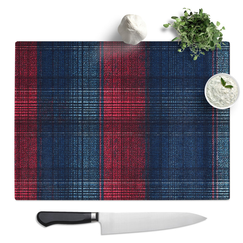 Tartan Pattern Vol.1  Glass Chopping Board
