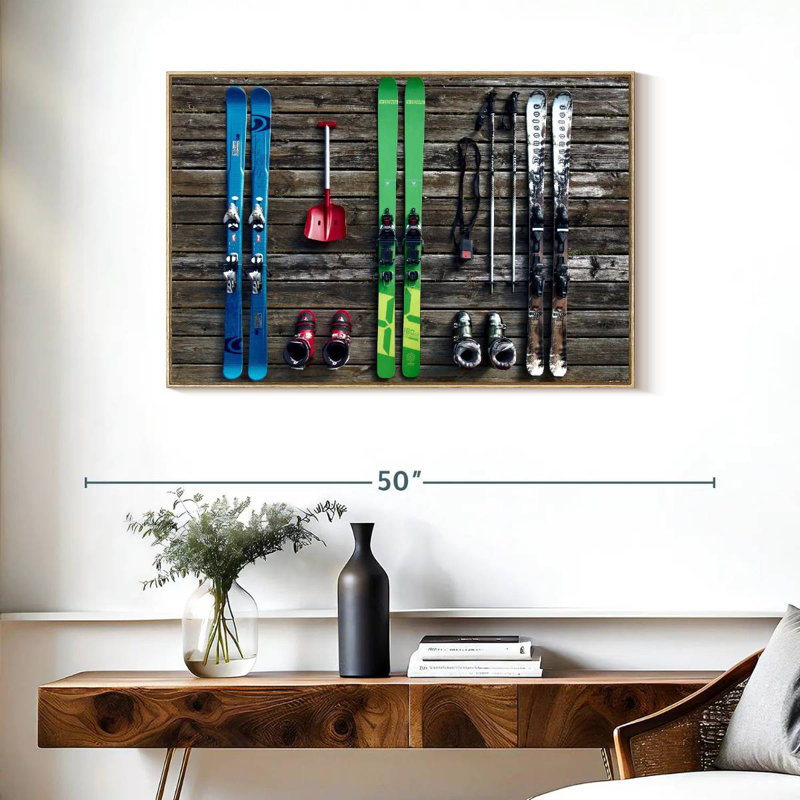Équipement de ski, Cadre flottant en bois naturel, 37 po x 25 po
