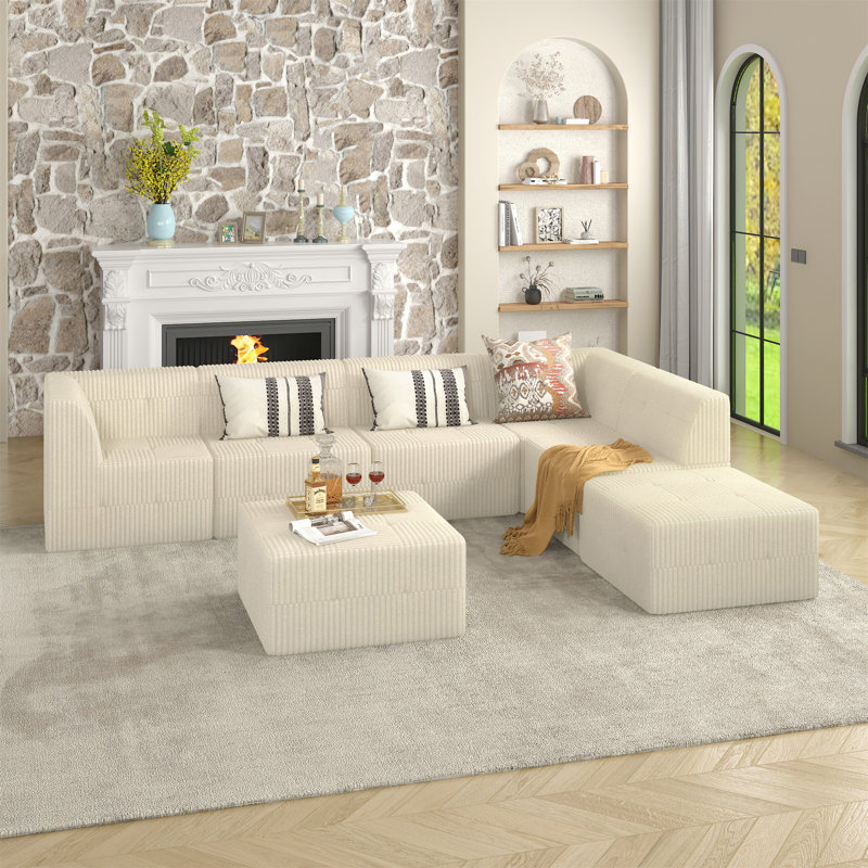 Boneless L Shape Modular Sectional Sofa