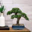 Genévrier artificiel avec pot en céramique carré bleu, décor de plante artificielle de table