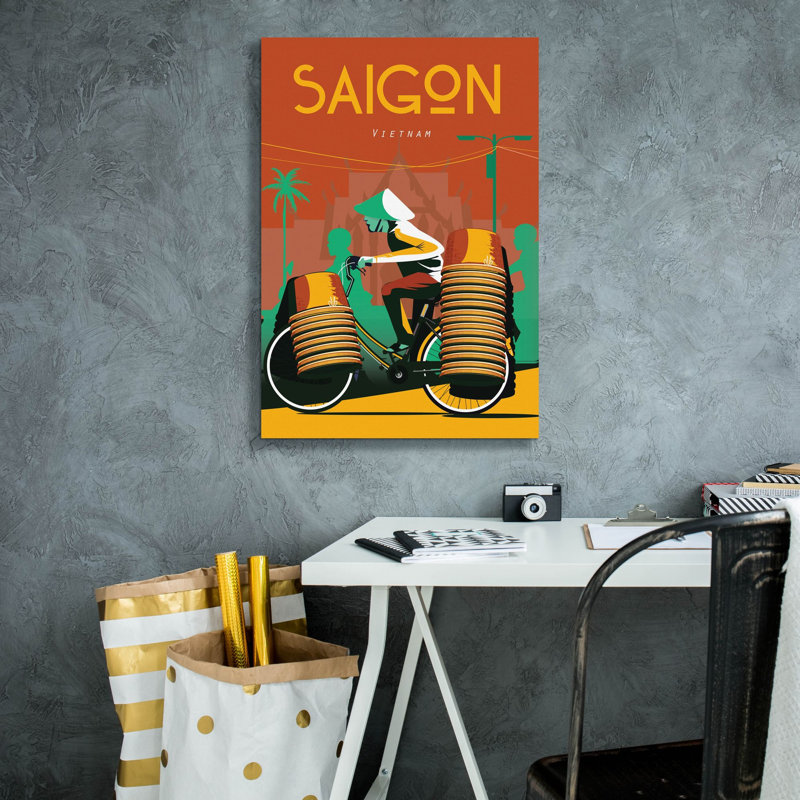 «Saïgon Vietnam» par Arctic Frame Studio, art mural sur toile, H 26 po x l 18 po x P 0,75 po
