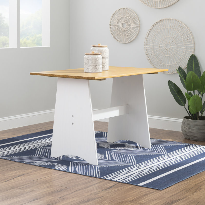 Table en bois massif Belinda, Miel / blanc