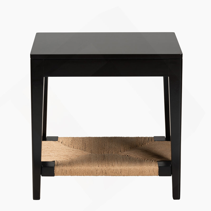 Table de bout en bois avec une tablette ouverte