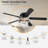 52" Crystal Ceiling Fan with Dimmable 3CCT Integrated LED Light and Remote Control