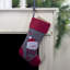 Chaussette de Noël 19 po bonhomme de neige brodée grise et rouge