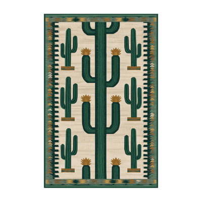  Tapis lavable à motif cactus du Sud-Ouest