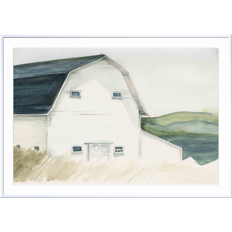 «Barn IV» par Jennifer Paxton Parker - peinture encadrée, Blanc, H 20 po x l 20 po
