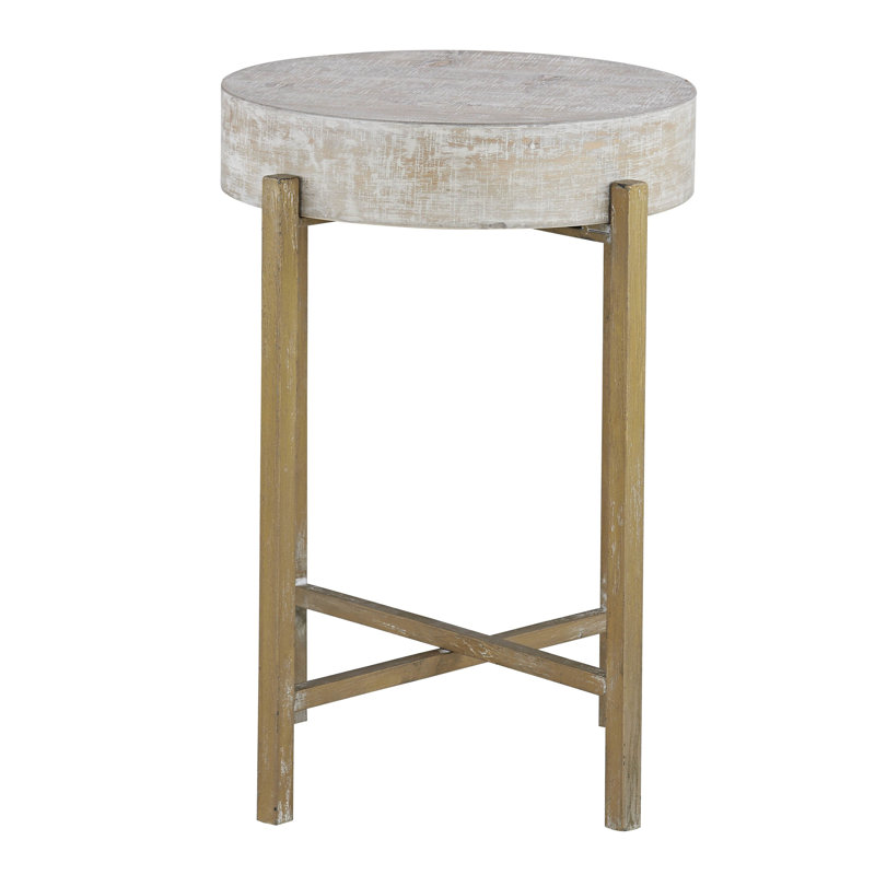 Table de bout en bois Collin, Blanc