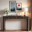 Console avec coins arrondis, 3 tiroirs et pieds épais-1181364037