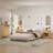 Night Stand Set of 2 With Charging Station, Fluted Wood Bed Side Table with 1 Drawer Storage, 15"D X 19.7"W X 23.6"H, Natural-678404718