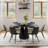 Modern Dining Room Sets, Pre-Assembly Round Dining Table Sets, Sintered Stone Tabletop Kitchen Dining Table Set With PU Upholstered Chairs-111696404-111696405