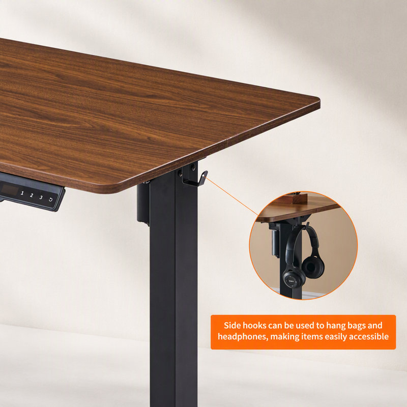 Standing Desk, Noyer foncé/noir