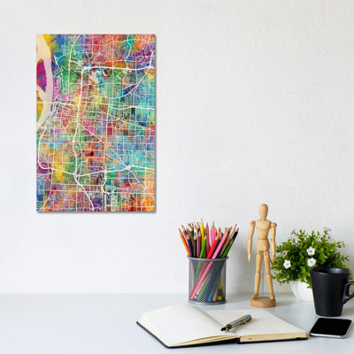 Memphis Tennessee City Map I by Michael Tompsett - Wrapped Canvas Gallery-Wrapped Canvas Giclée