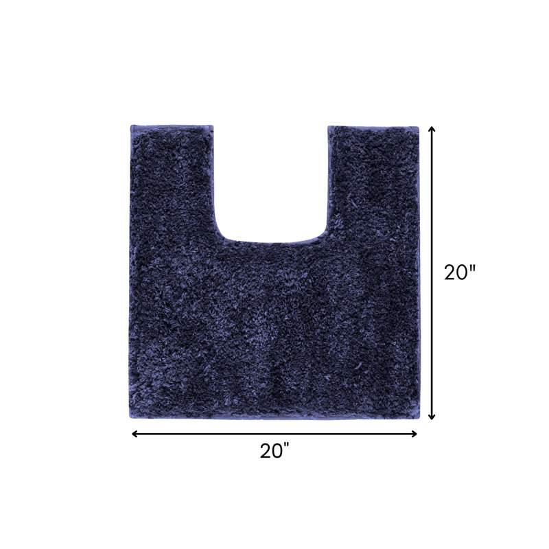 Better Trends 100% Polyester Contour Mat TPR Backing U-shaped Toilet Rug Navy, Navy