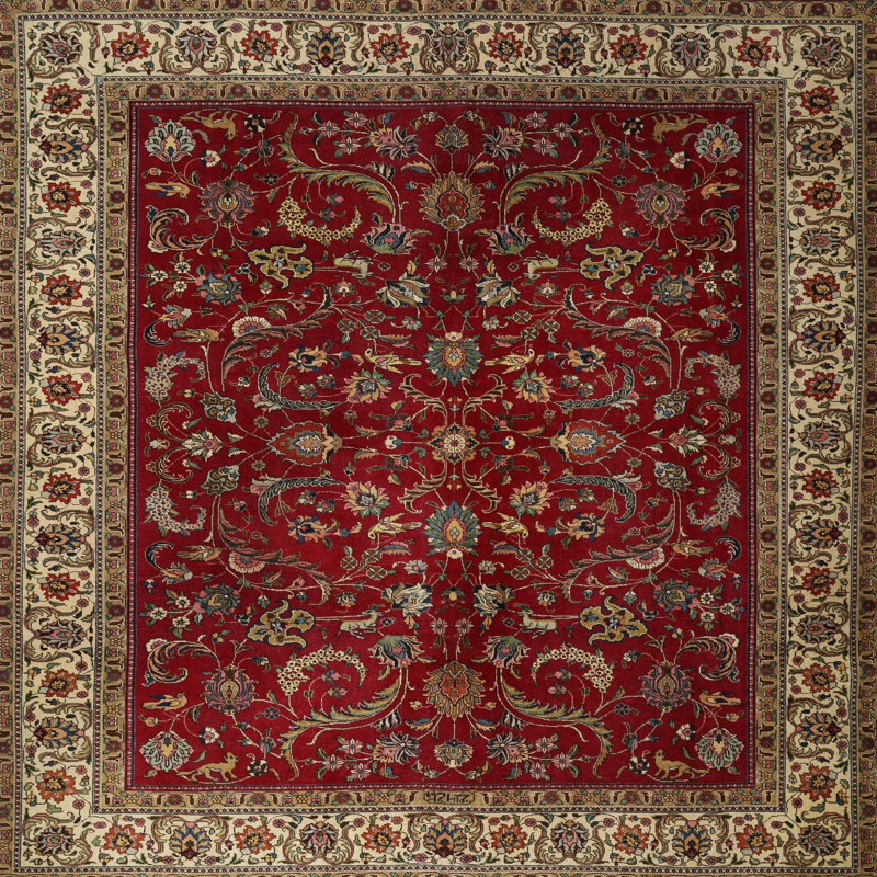 Tapis oriental rouge Reanna, Rond 7 pi