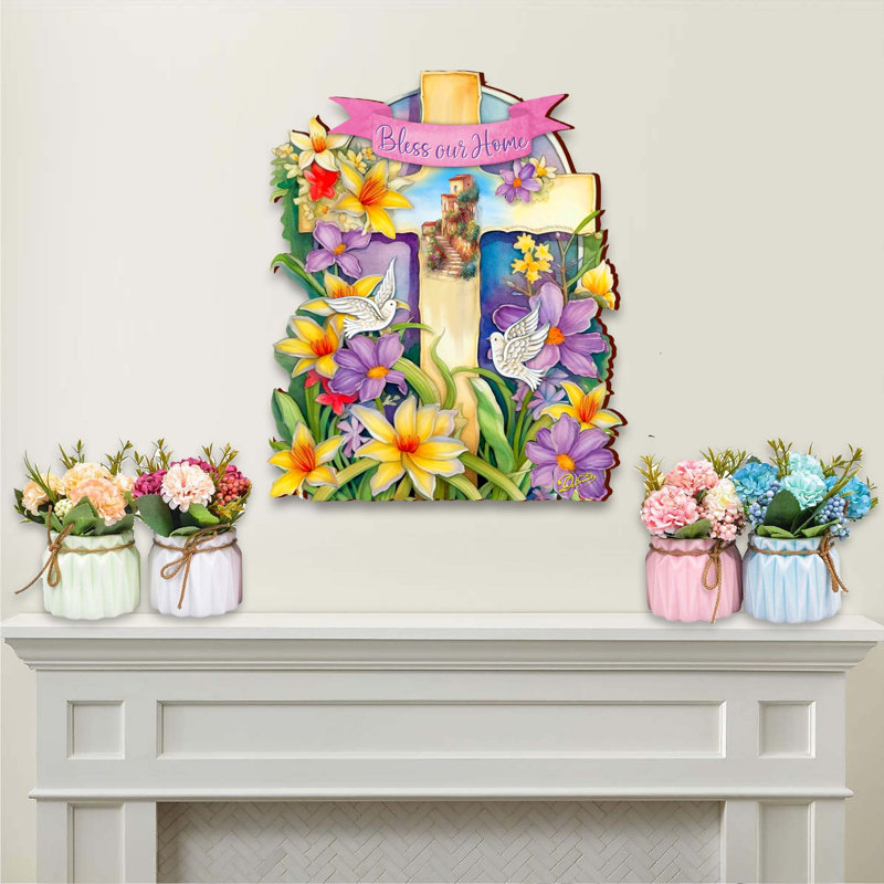 Décoration «Bless Our Home Cross Holiday» par G. Debrekht