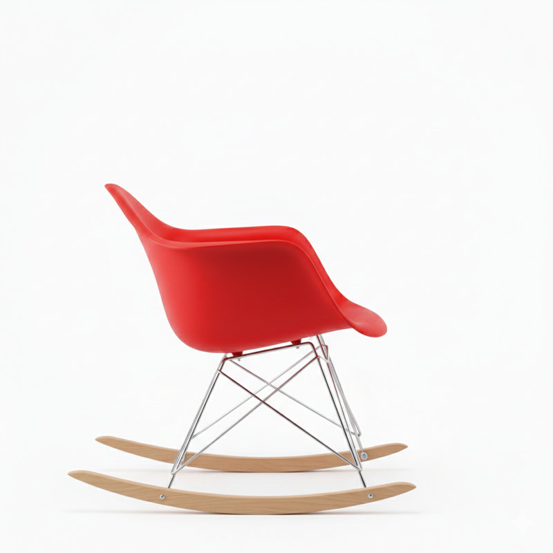Chaise berçante en plastique Matias, Rouge