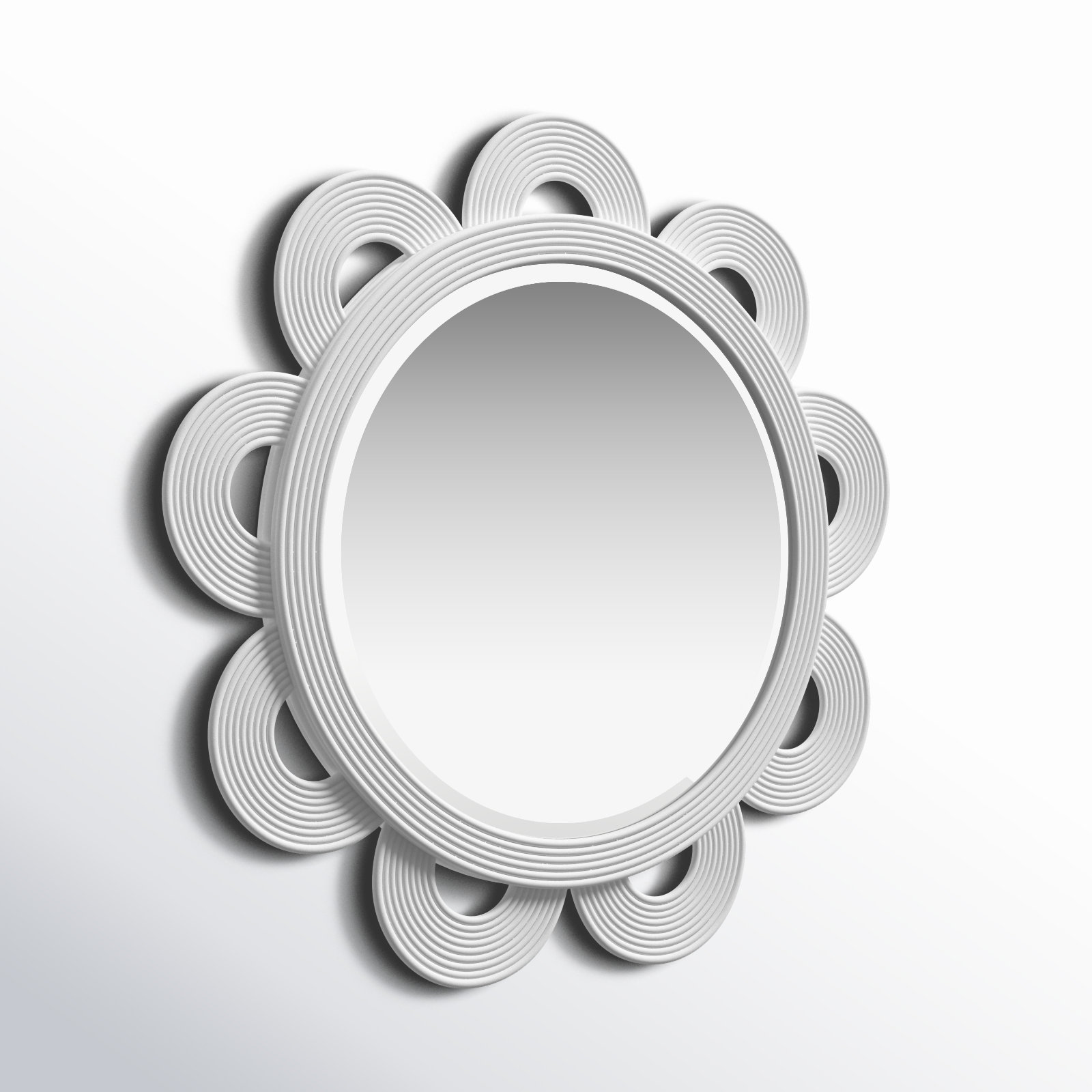 Chambers Rattan Scalloped Wall Mirror