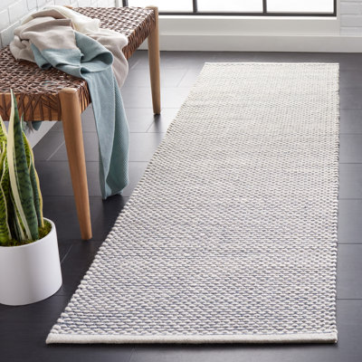 Cace Flat Weave Wool/Cotton Rug in Navy