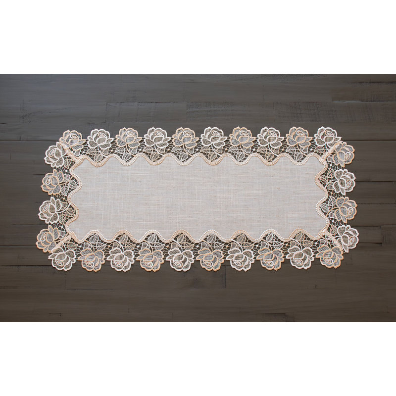 Chemin de table Beige Rose, 15 po x 35 po