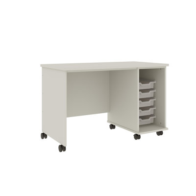 Bureau pour enseignant l 48 po x P 24 po x H 30 po avec 5 bacs de rangement et roulettes verrouillables