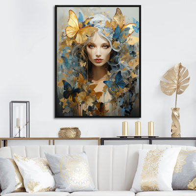 Butterfly Blue And Gold Glam Woman II