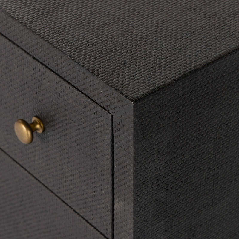 Fiona 6 Drawer Dresser - Black Raffia, Black
