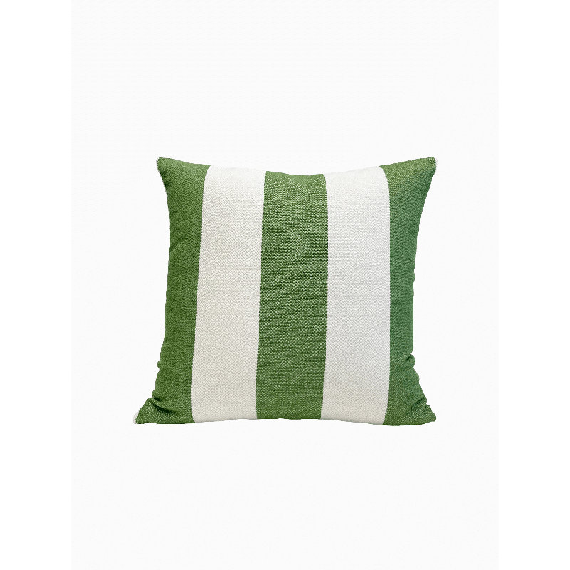 Coussin intérieur / extérieur Destinnie, 22" x 22", Rayures vertes
