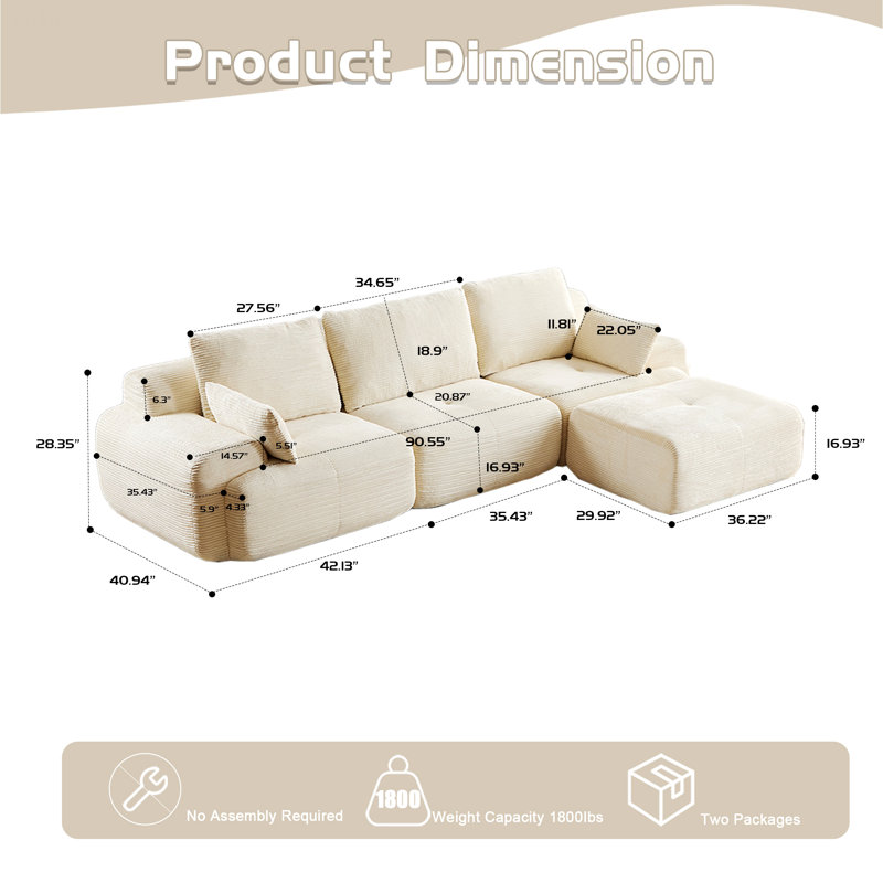 Canapé de style moderne pour l'intérieur, canapé moderne en mousse à mémoire de forme, grands canapés modulaires pour divers espaces de vie, animaux de compagnie modulaires et faciles à placer