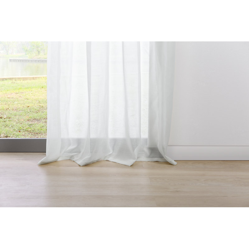 Uni Eyelet Sheer Thermal Curtain, White