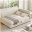 Lit de jour rembourré en L en velours côtelé-1290027101-1290027074