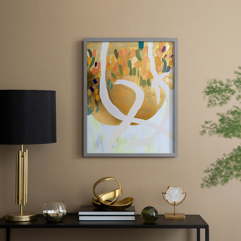 «Abstract Abstract», reproduction encadrée - prêt à accrocher, Gris, H 20 po x l 16 po