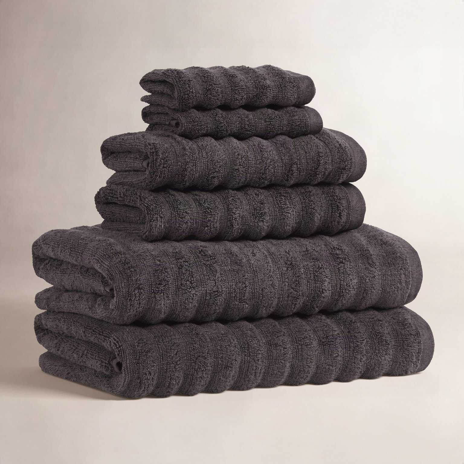 Camren 6-Piece Towel Set, Black