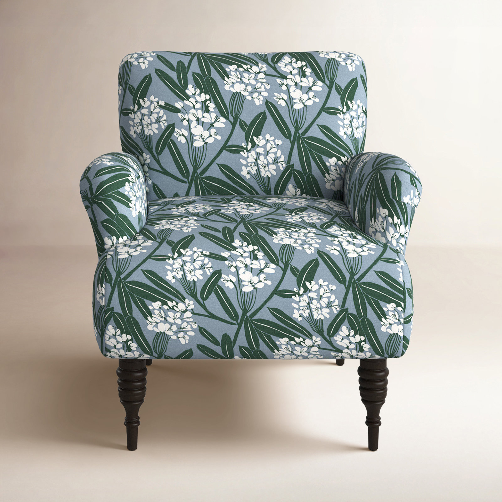 Allura Pine Cotton Armchair, Providence Dusty Blue