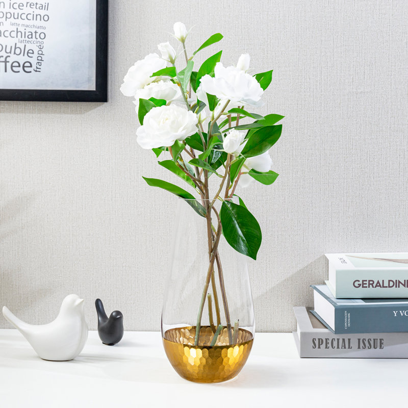 Larken Gold Clear 63.5cm Glass Table Vase