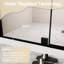 Porte de douche semi - pivotante en verre 44 48 po L, 72 H, 1/4 po, 6 mm trempé, noir mat, imperméable et réversible pour les configurations de salle de bain