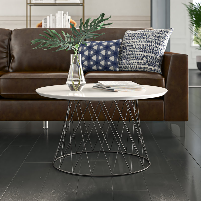 Aldijana Coffee Table, White, 17.8" H x 31.5" L x 31.5" D