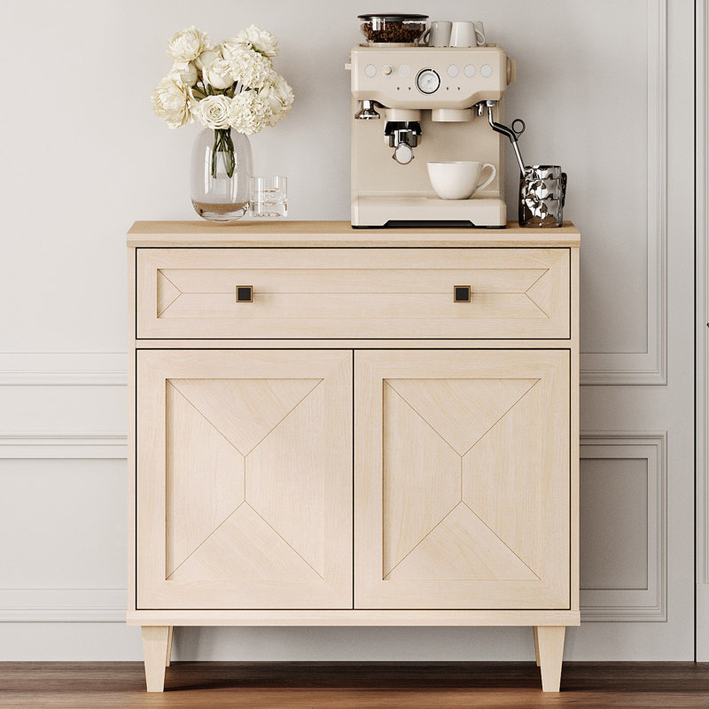 Meuble télé 31,5 po fabriqué à la main avec patchwork et armoire, pour téléviseur jusqu'à 36 po, beige, Beige