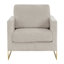 Fauteuil d'appoint Lincoln en tissu avec structure en acier inoxydable et coussin amovible-548877453-576507252