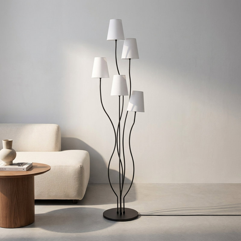 Multi-Tier Modern Fabric Floor Lamp